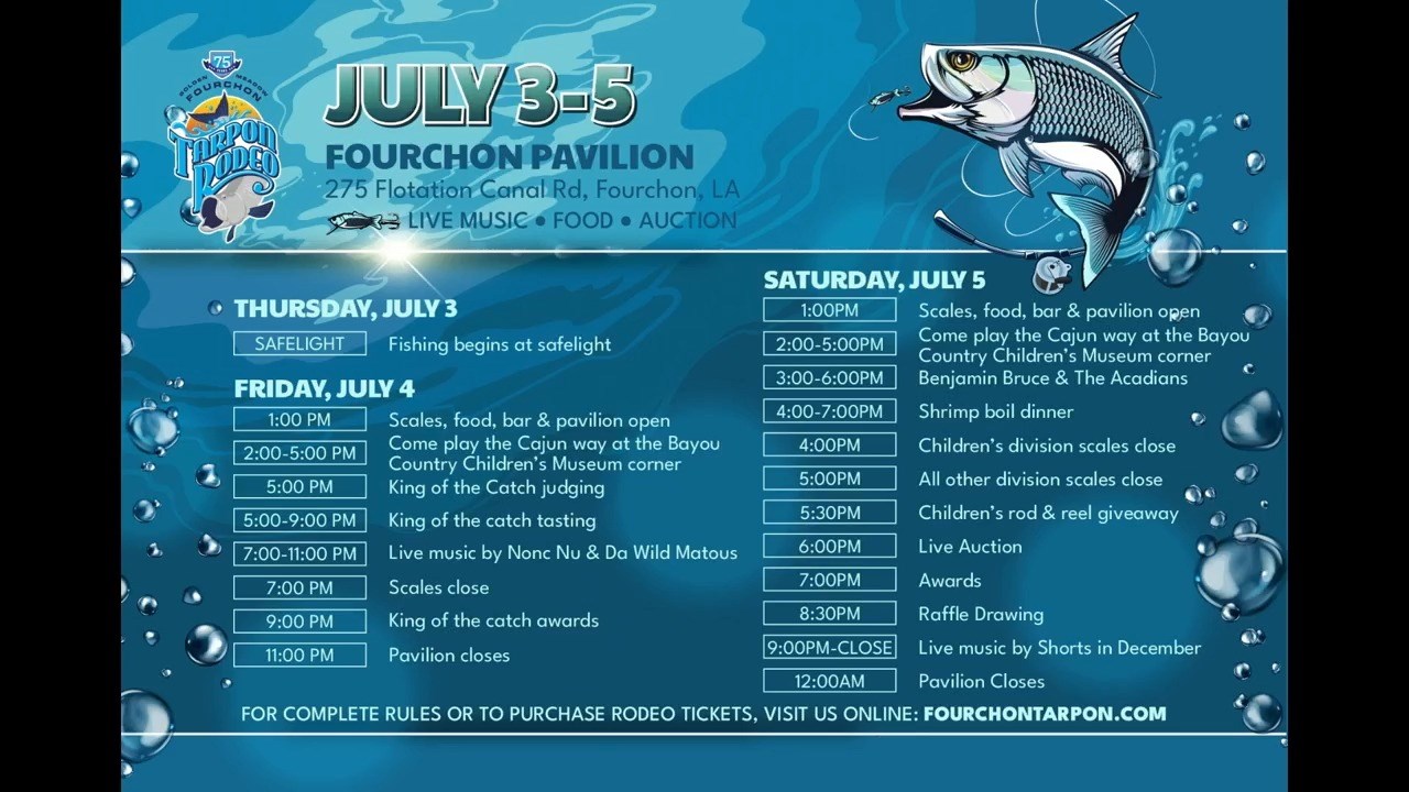 Bayou Time 7/2: Golden Meadow Fourchon Tarpon Rodeo