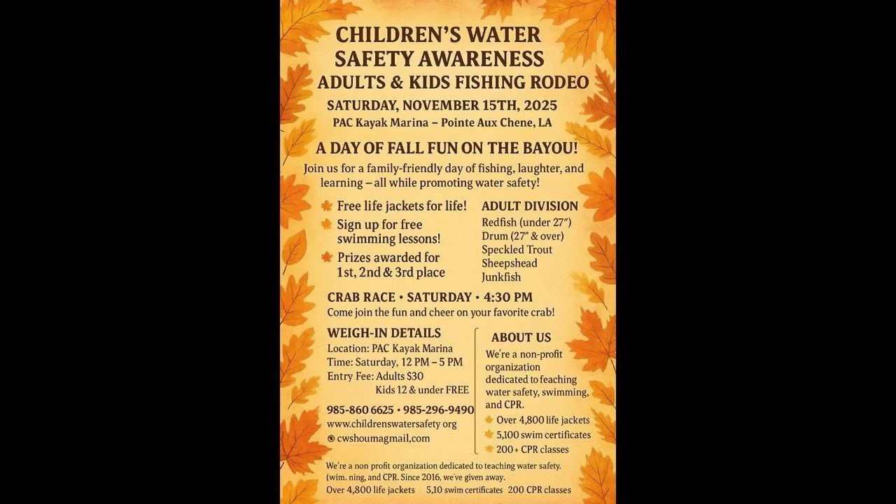 Bayou Time 11/5: CWSA Fishing Rodeo