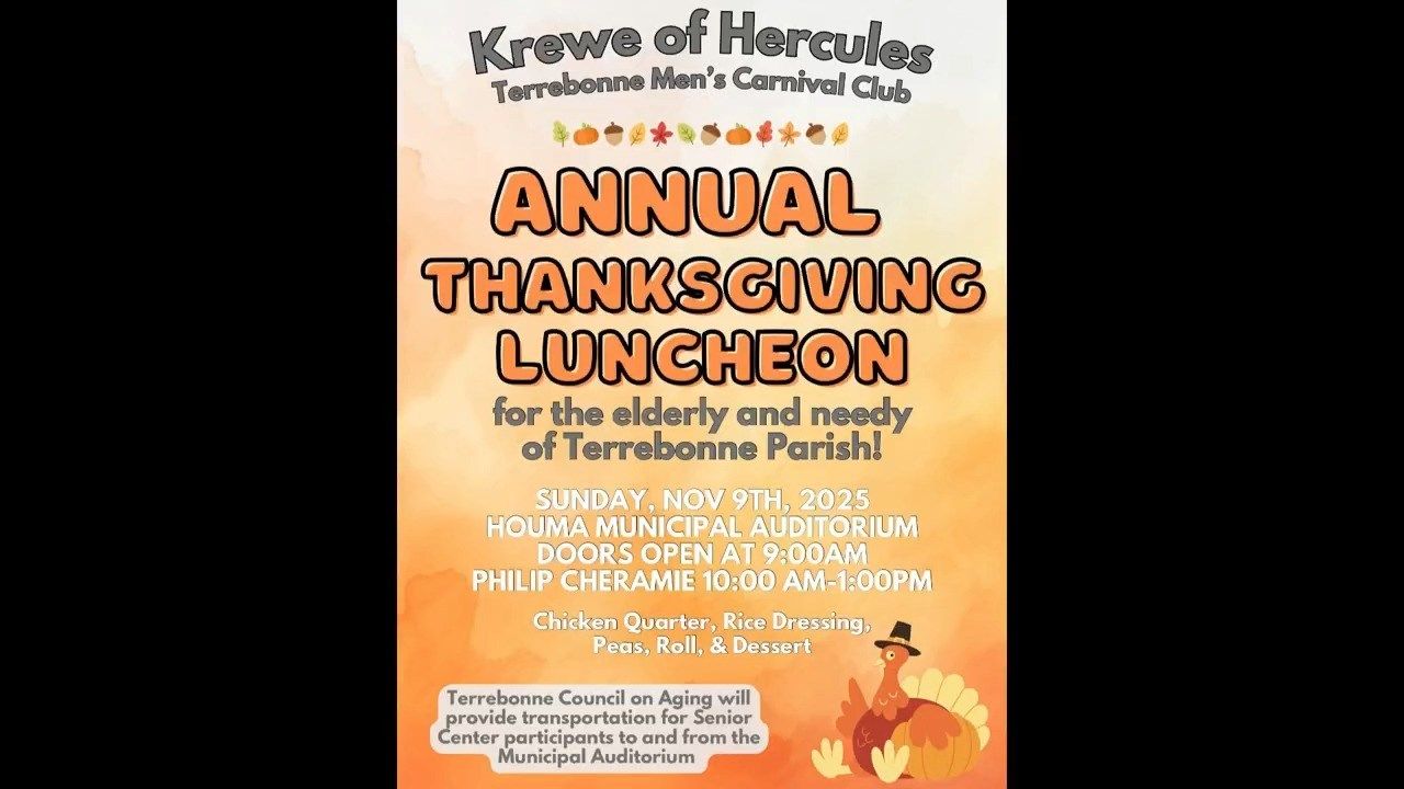 Bayou Time 11/6: Krewe of Hercules - Annual Thanksgiving Dinner